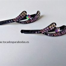 Horquilla con Pedrería Violeta